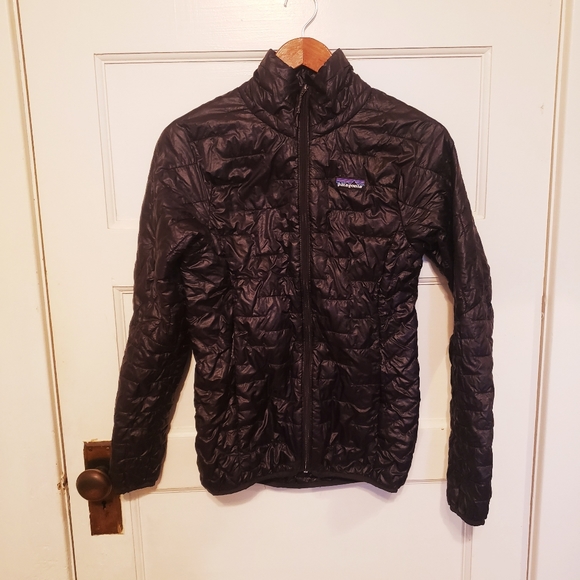 Patagonia Women's micropuff black puffer jacket xs Outdoor packable